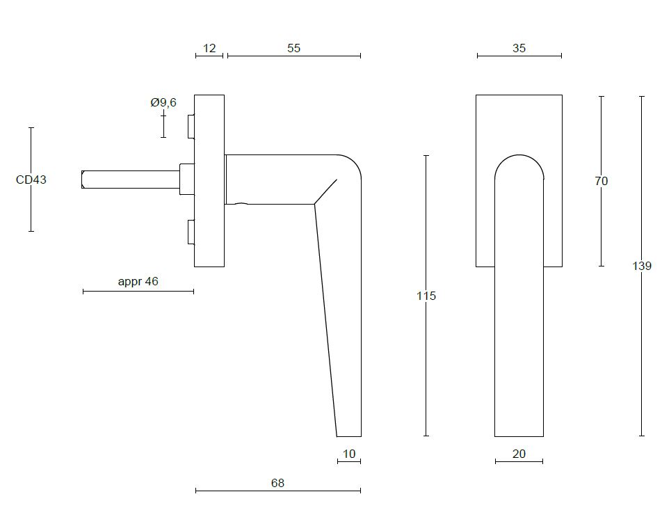 Draaikiepgarnituur Piet Boon INC PBI100-DK Links mat rvs - Afbeelding 2