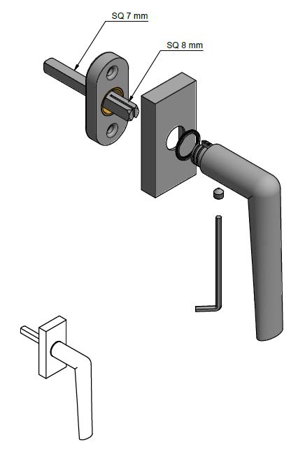 Draaikiepgarnituur Piet Boon INC PBI100-DK Links mat rvs - Afbeelding 3
