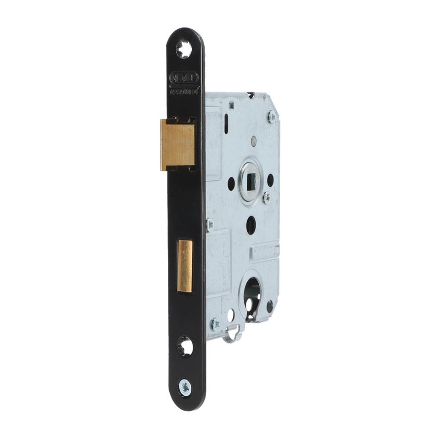 Nemef cilinder PC55 insteekslot 1269/3 met zwarte voorplaat