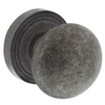 Intersteel knop op rozet vast gemonteerd met ril oud grijs