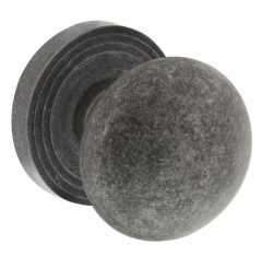 Intersteel knop op rozet vast gemonteerd met ril oud grijs