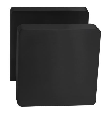Intersteel knop vierkant vast op rozet zwart