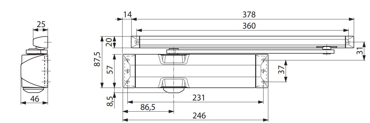 Deurdranger Dorma TS 90-Impulse met glijarm zilvergrijs - Afbeelding 2