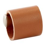 Greep Leder Drum lichtbruin/nikkel mat 32 mm