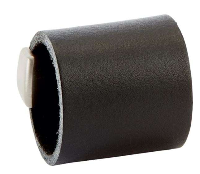 Greep Leder Drum zwart/nikkel mat 32 mm