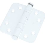 Kogellagerscharnier 7676 mm ronde hoek wit