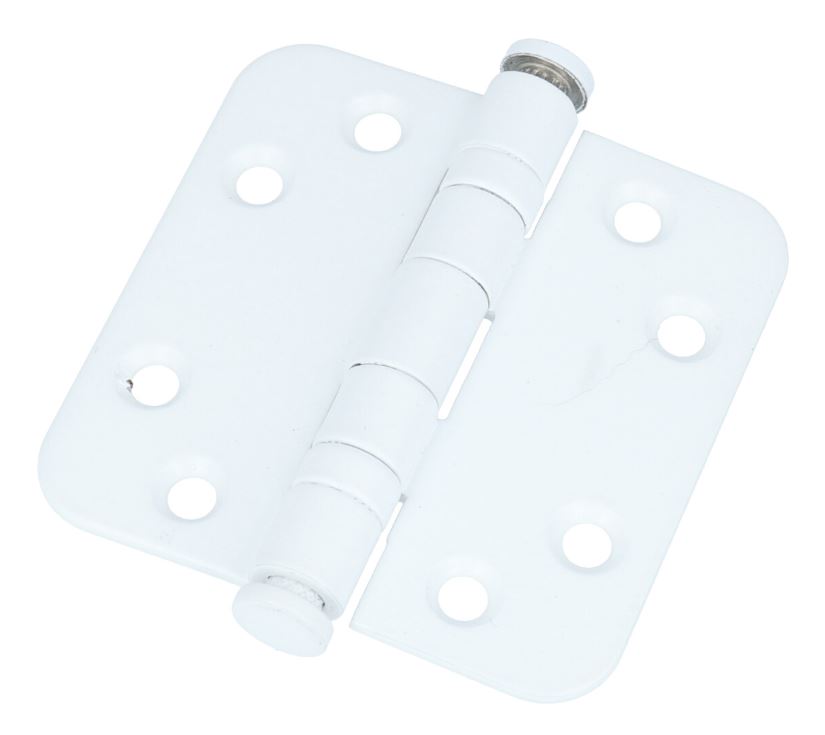 Kogellagerscharnier 7676 mm ronde hoek wit