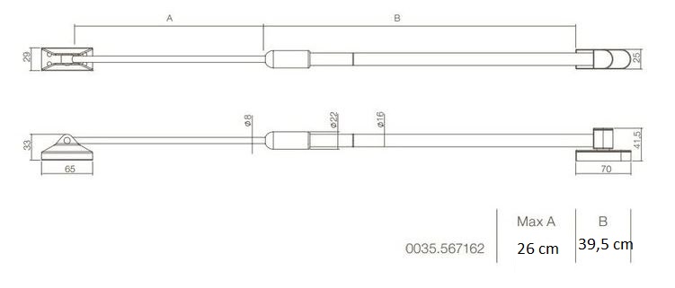 Intersteel Tele-uitzetter buitendraaiend extra zwaar 516 wit - Afbeelding 2