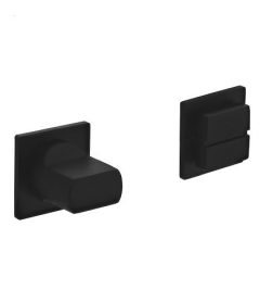 Intersteel wc-sluiting 8mm zelfklevend platte vierkante rozetten 30x30mm rvs zwart