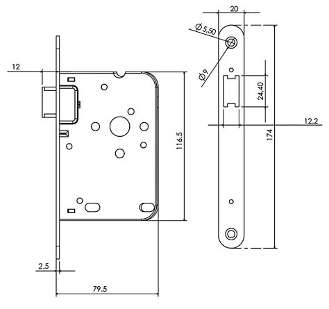 Mauer Loopslot 1535 Met rvs Voorplaat - Afbeelding 2