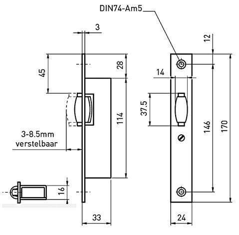 Mauer Rolslot 2185 Ls/Rs Verzinkt - Afbeelding 2