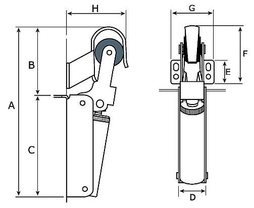 Deuropvanger zwaarte 3 instelbare sluitsnelheid zwart - Afbeelding 3