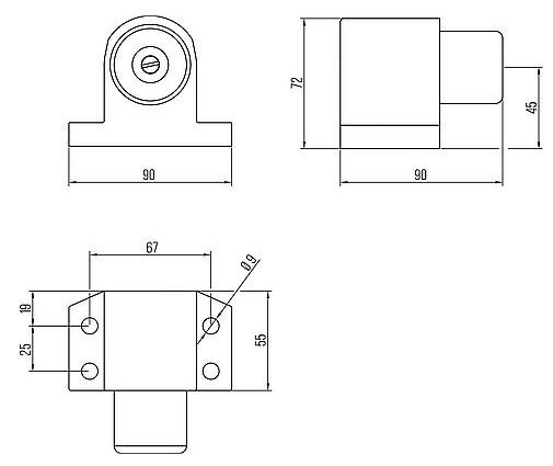 Deurstopper vloermodel geveerde stootbuffer Robusto zilver - Afbeelding 2