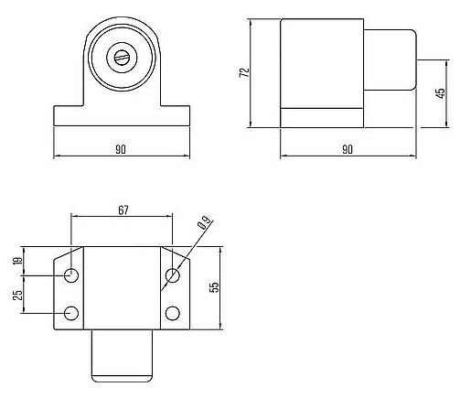 Deurstopper vloermodel geveerde stootbuffer Robusto wit - Afbeelding 2