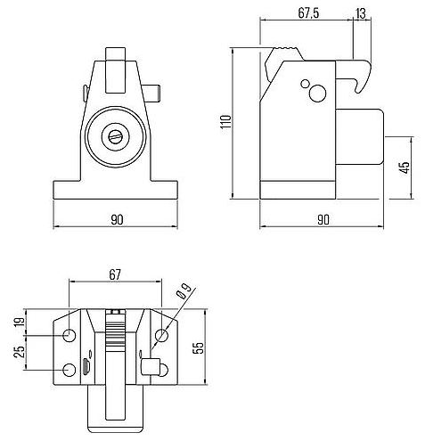 Deurvastzetter vloermodel incl. opvanghaak & geveerde stootbuffer Robusto zilver - Afbeelding 2