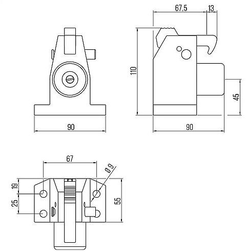 Deurvastzetter vloermodel incl. opvanghaak & geveerde stootbuffer Robusto wit - Afbeelding 2