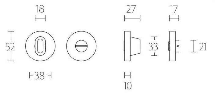 WC-Sluiting Blind Rond 52 mm rvs - Afbeelding 2