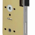 P+E Vrij- en bezetslot WC72 DIN rechts met rvs geborstelde voorplaat 235x20mm