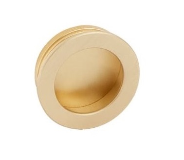 Schuifdeurkom Rond 40 mm messing gesatineerd