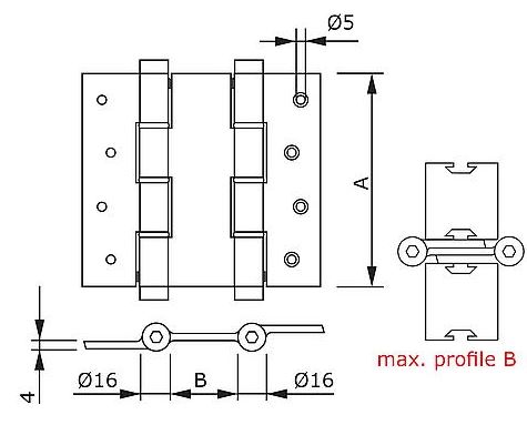 Deurveerscharnier dubbelwerkend 120x30 mm aluminium zilvergrijs - Afbeelding 2