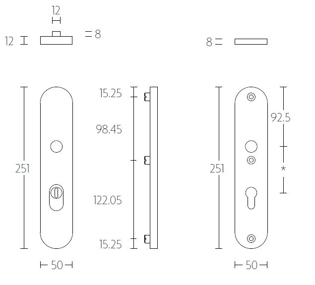 Veiligheidsbeslag PC72 met kerntrek beveiliging LBSM-50KT/LBII-19 kruk/kruk SKG3 zwart - Afbeelding 2