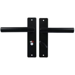 Ami Kortschild WC63/8 Met Deurklink L-model type 374 Aluminium zwart