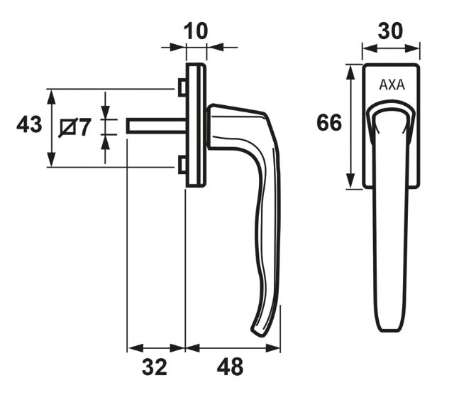 AXA Draaikiepgarnituur Aluminium Wit - Afbeelding 2