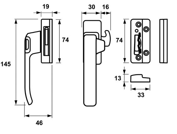AXA Raamsluiting links 3327 aluminium F1 - Afbeelding 2