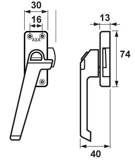 AXA Raamsluiting Met Nok en Drukknop Rechts zwart - Afbeelding 2