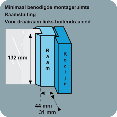 AXA Raamsluiting Met Nok en Drukknop Rechts zwart - Afbeelding 3