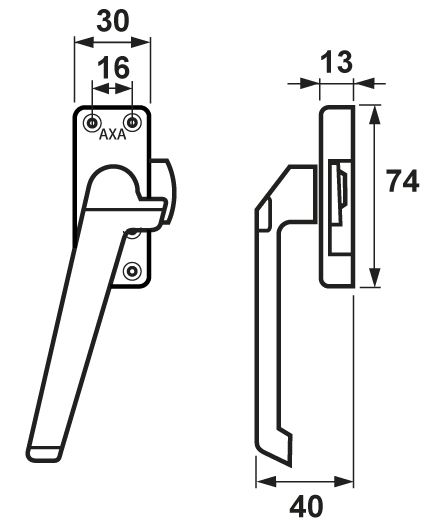 AXA Raamsluiting Met Nok Links zwart - Afbeelding 2