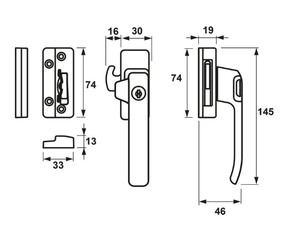 AXA Raamsluiting SKG1 rechts 3329 Wit - Afbeelding 2