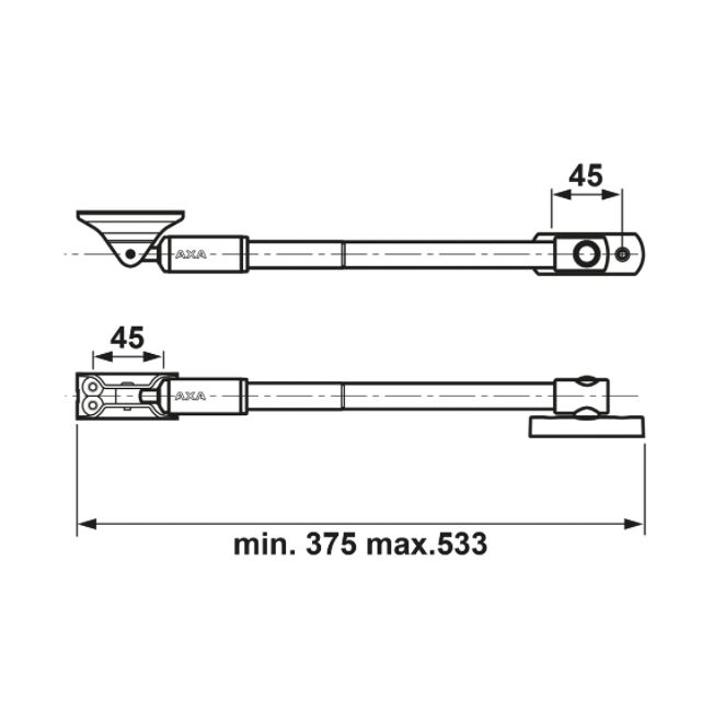 Telescopische Raamuitzetter 35EX AXA rvs - Afbeelding 2
