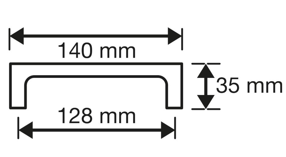 Starx meubelgreep vierkant 12 x 12 x 128 mm rvs - Afbeelding 2