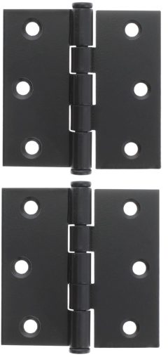 Scharnier vierkant model met losse pen 76 x 76 mm zwart