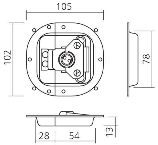 Vlinderslot inbouw staal verzinkt - Afbeelding 2