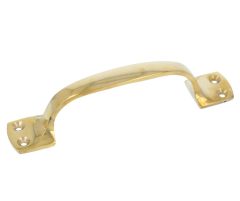 Handgreep op vierkante voet 131 mm messing ongelakt