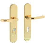 Intersteel Veiligheidsbeslag PC72 ovaal kruk/kruk SKG3 met kerntrekbeveiliging messing gelakt