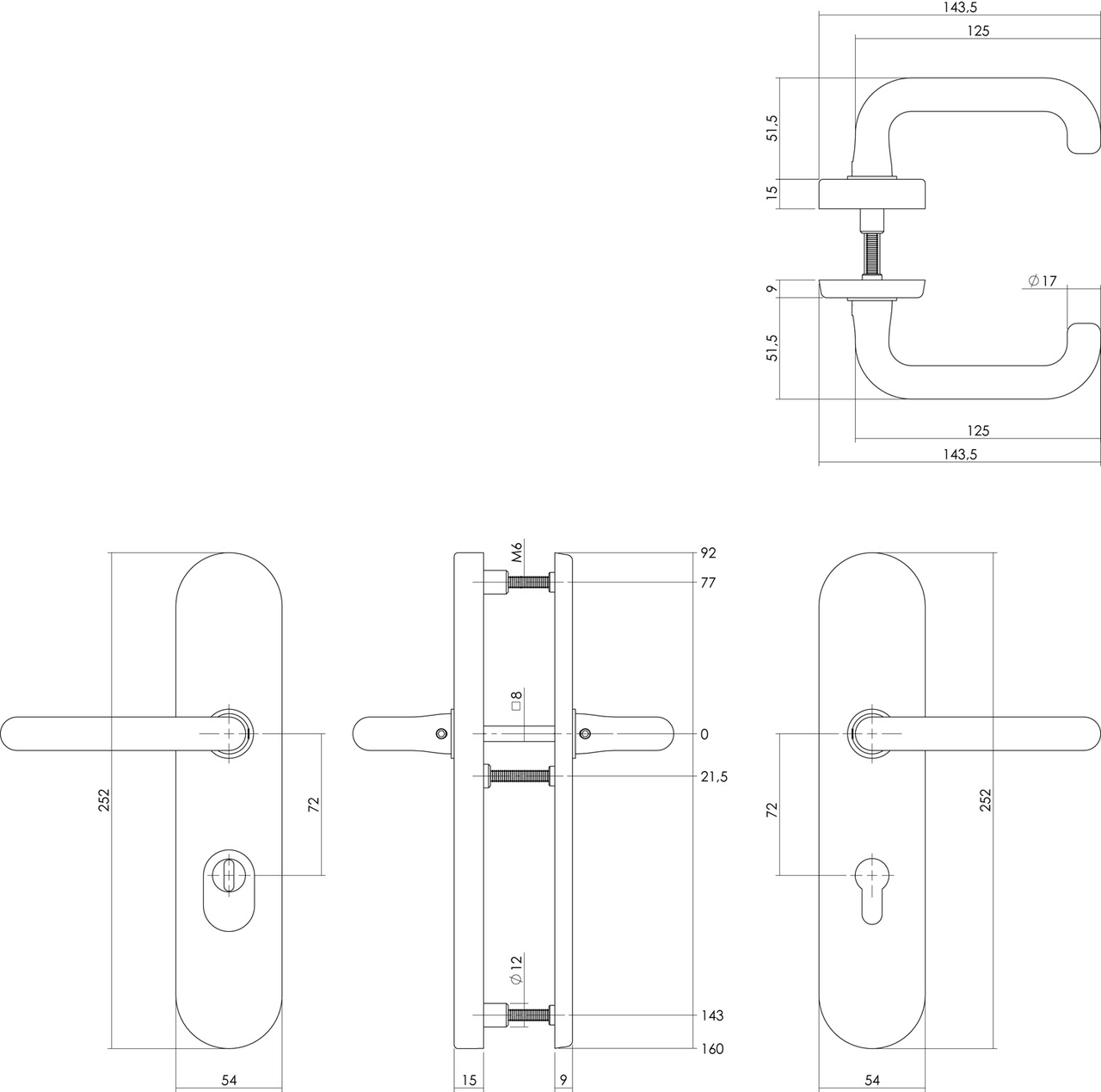 Intersteel Veiligheidsbeslag PC72 ovaal kruk/kruk SKG3 met kerntrekbeveiliging messing gelakt - Afbeelding 2