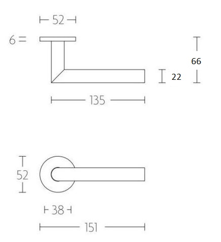 Deurklink Marc XL op ronde rozet mat zwart - Afbeelding 2