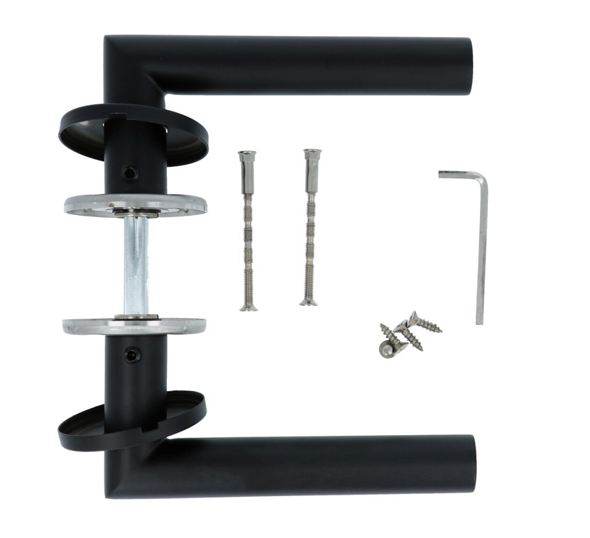 Deurklink Marc XL op ronde rozet mat zwart - Afbeelding 3