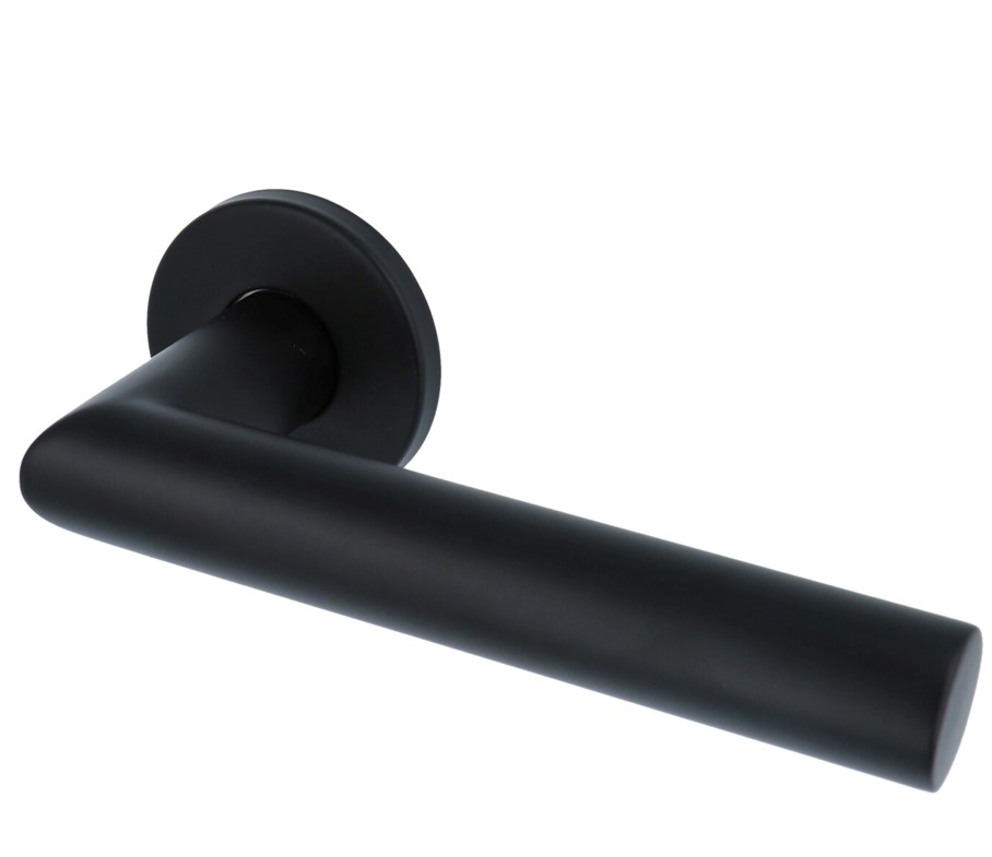 Deurklink Marc XL op ronde rozet mat zwart - Afbeelding 4