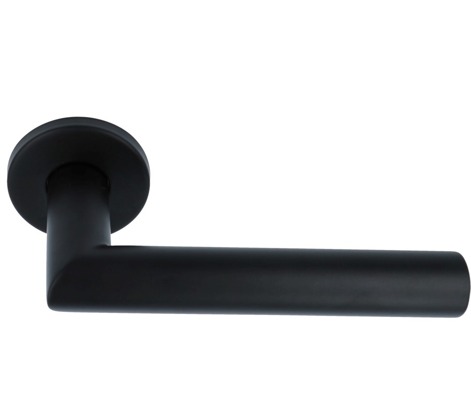 Deurklink Marc XL op ronde rozet mat zwart - Afbeelding 5