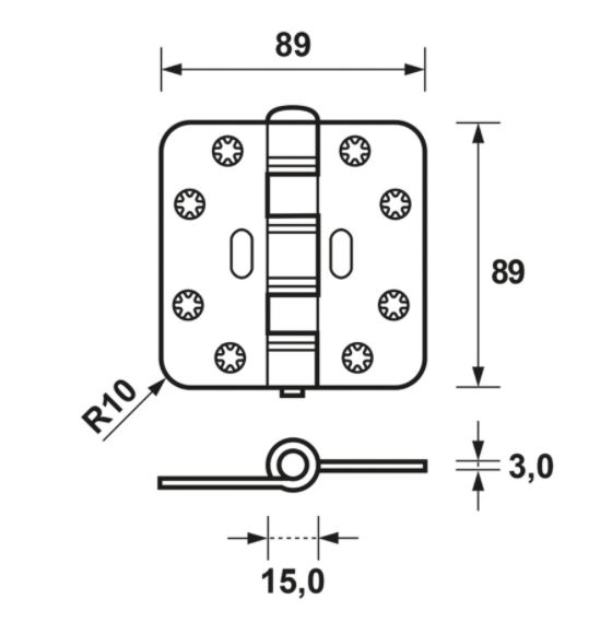 AXA Smart Easyfix Scharnier 89x89 mm rvs - Afbeelding 2
