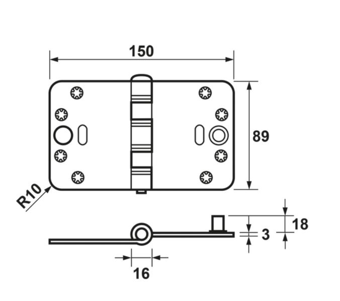 AXA Smart Easyfix Veiligheidsscharnier 89X150 SKG3 zwart - Afbeelding 2