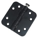 Kogellagerscharnier 7676 mm ronde hoek mat zwart