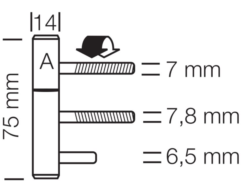 Starx inboorpaumelle voor houten kozijnen vernikkeld 75 x 14 mm - Afbeelding 2