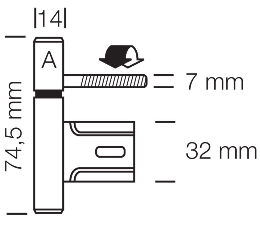Starx insteekpaumelle voor polynorm kozijn vernikkeld 74.5 x 14 mm - Afbeelding 2