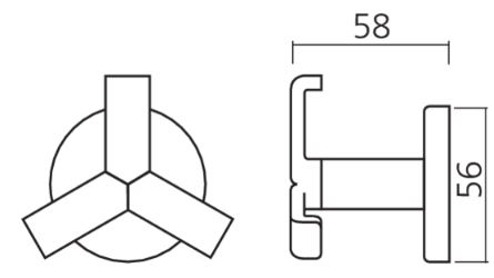 Kapstokhaak Draaibaar Onderbouw Kunststof zwart - Afbeelding 2