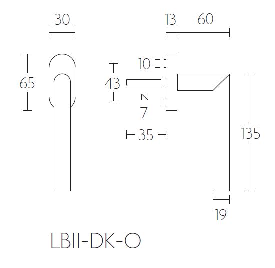 Draaikiepgarnituur BASIC LBII-19DK-O mat Wit - Afbeelding 2